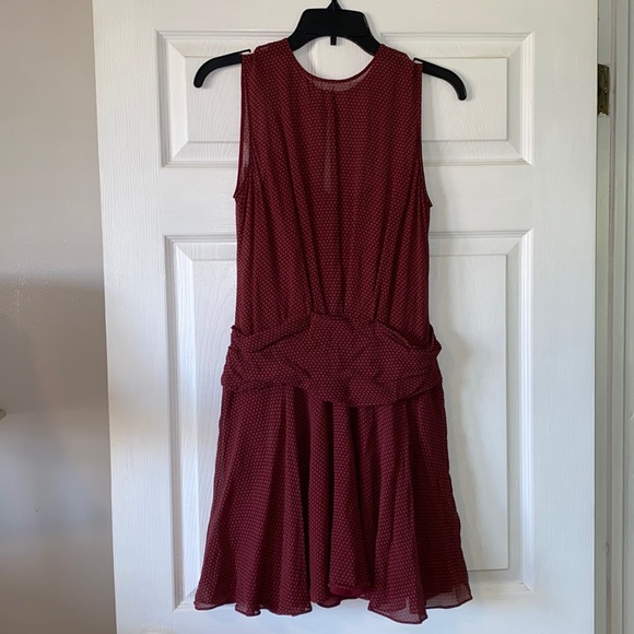 THEORY Draped Dot-Print Chiffon Dress - Picture 2 of 5